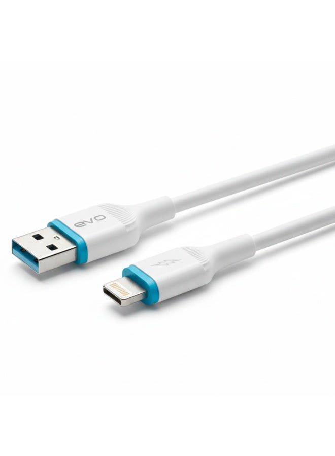 إيفو كابل B06I عالي السرعة لنقل البيانات والشحن بقدرة 3 أمبير، من USB إلى Lightning لأجهزة iPhone و iPad، شحن سريع ونقل بيانات مستقر، تصميم متين ومعزز، حماية ذكية ضد التيار الزائد وارتفاع درجة الحرارة، تصميم أنيق - Image 2
